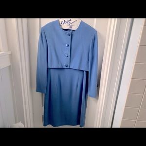 Blue Silk Dress with jacket, size 16